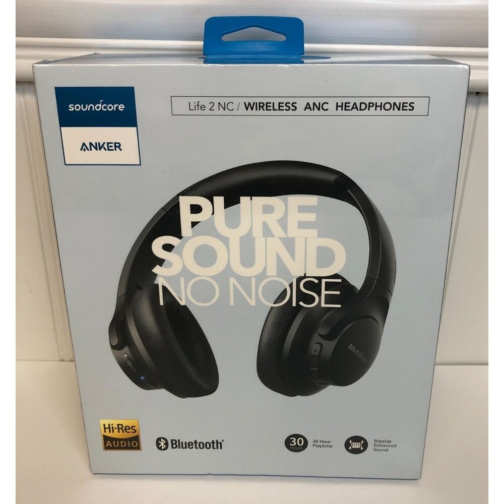 Anker Soundcore Life 2 NC Wireless ANC Headphones Hi-Res BassUp 30Hr Black